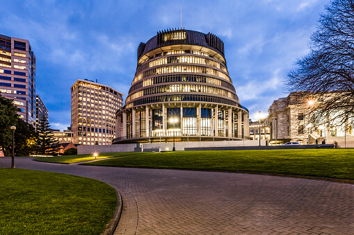 The Beehive in Wellington represents the Aotearoa New Zealand government potentially offering a solution to the country's growing environmental crime wave, including the increasing problem of illegal dumping.