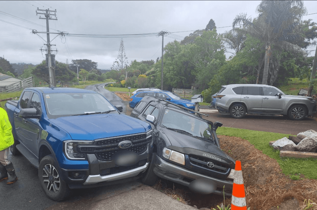 Kaifeng Sun drove a ute at speed at one of the neighbours in his ute and rammed the neighbour off the road into a ditch outside 74 Christian Road, Swanson, Auckland.